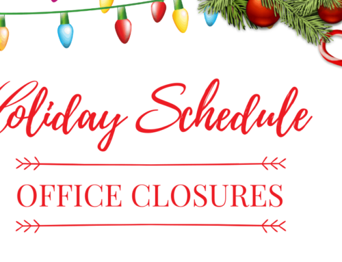 Holiday Office Closures: posted 12/7/2021