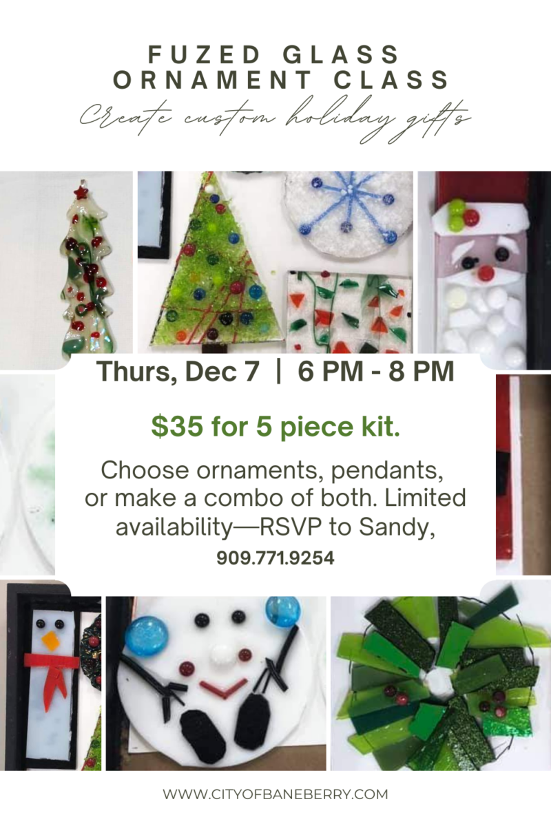 Fuzed Glass Ornament Class Dec 7 Baneberry Tennessee Government