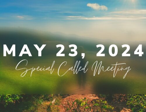 Special Called Meeting: May 23 [AGENDA]