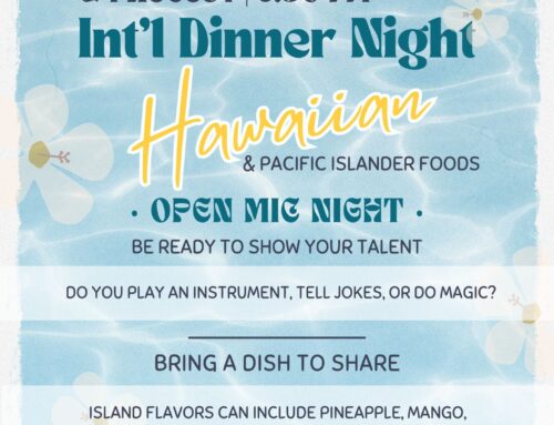 Int’l Food Night – Hawaiian & Pacific Islander: Aug 24
