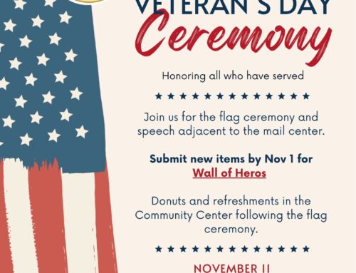 Annual Veterans Day Ceremony: Nov 11