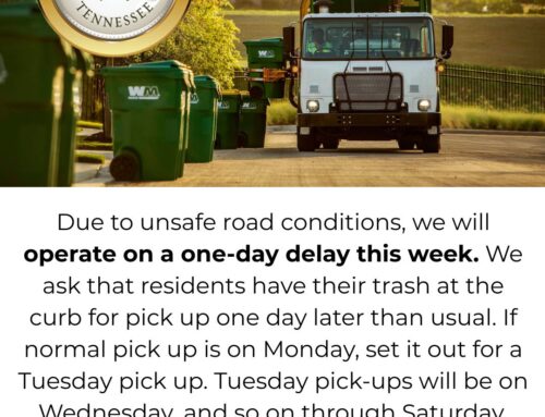 Waste Management operating a day late.